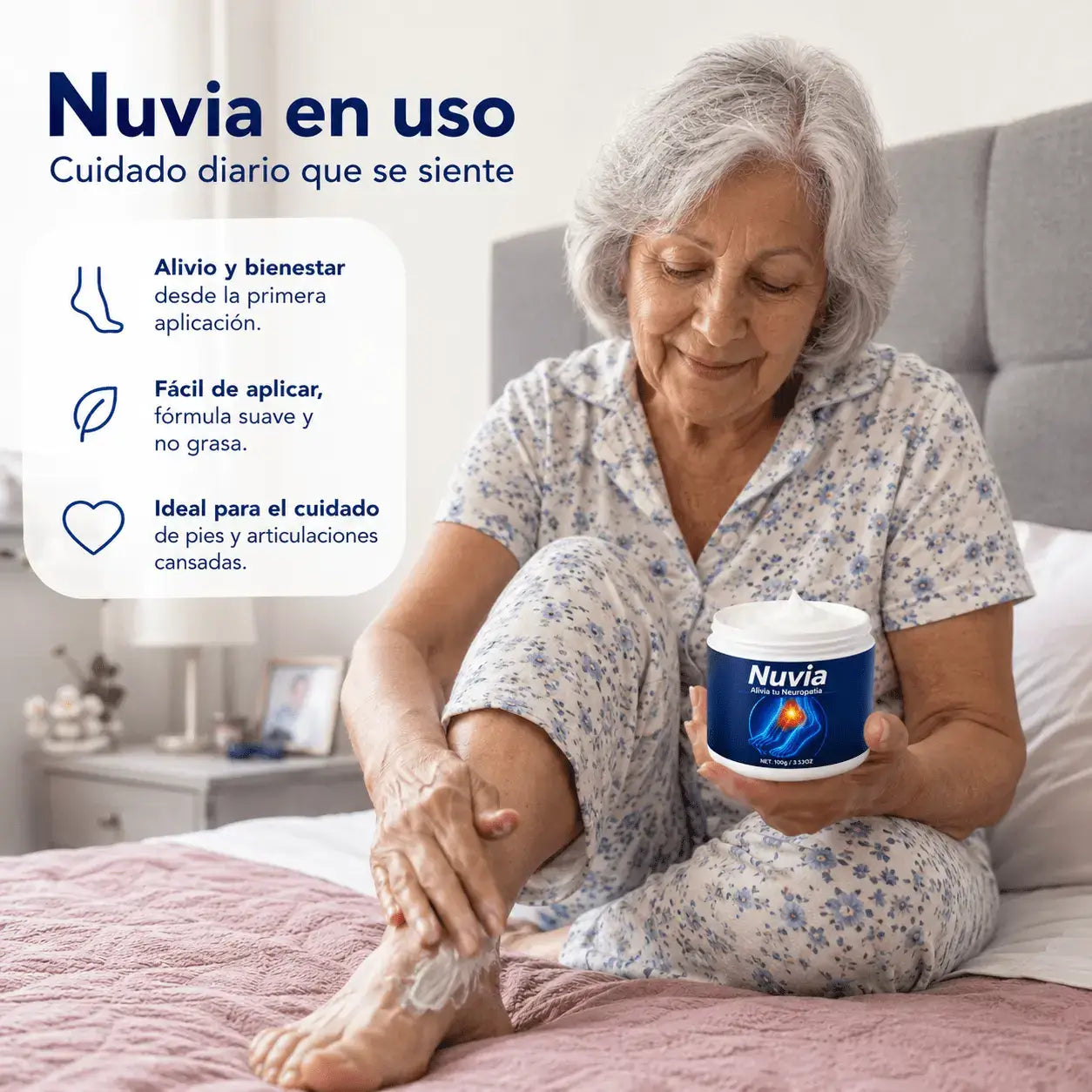 Crema Nuvia | Alivio de Neuropatía, Ardor y Piernas Pesadas